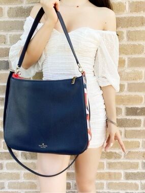 Kate Spade NY Kailee Tropical Toss Medium Bag Dark Blue, Handbag-Purse-Shoulder